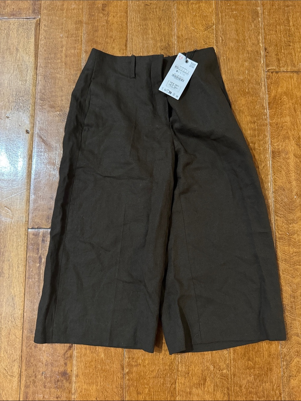 Zara Women's Dark Brown Wide-Leg Capris NWT